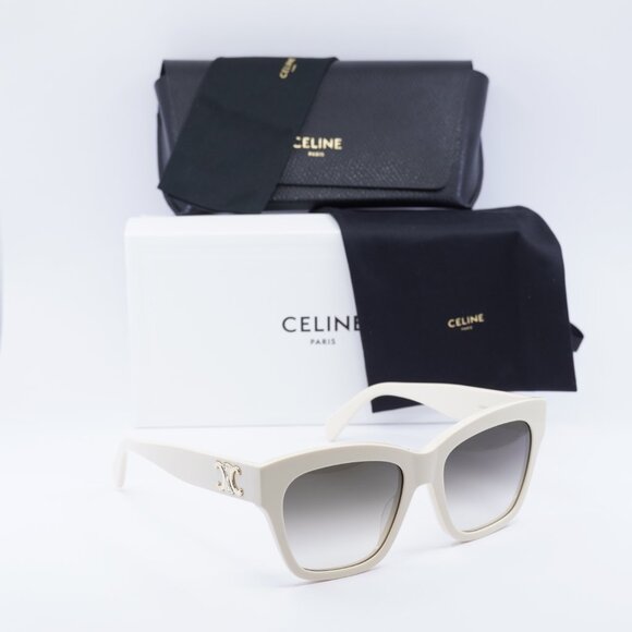 Celine CL40253I 25F Square Sunglasses - Ivory/Brown Gradient main image 10